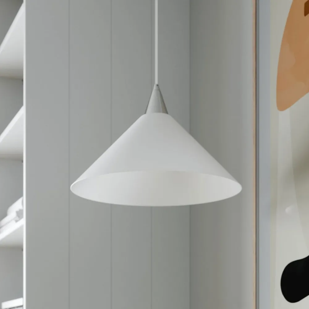 Lindby Gang|Pendellamper > pendellampe Petra, hvid, glas, Ø 40 cm, kegle, E27