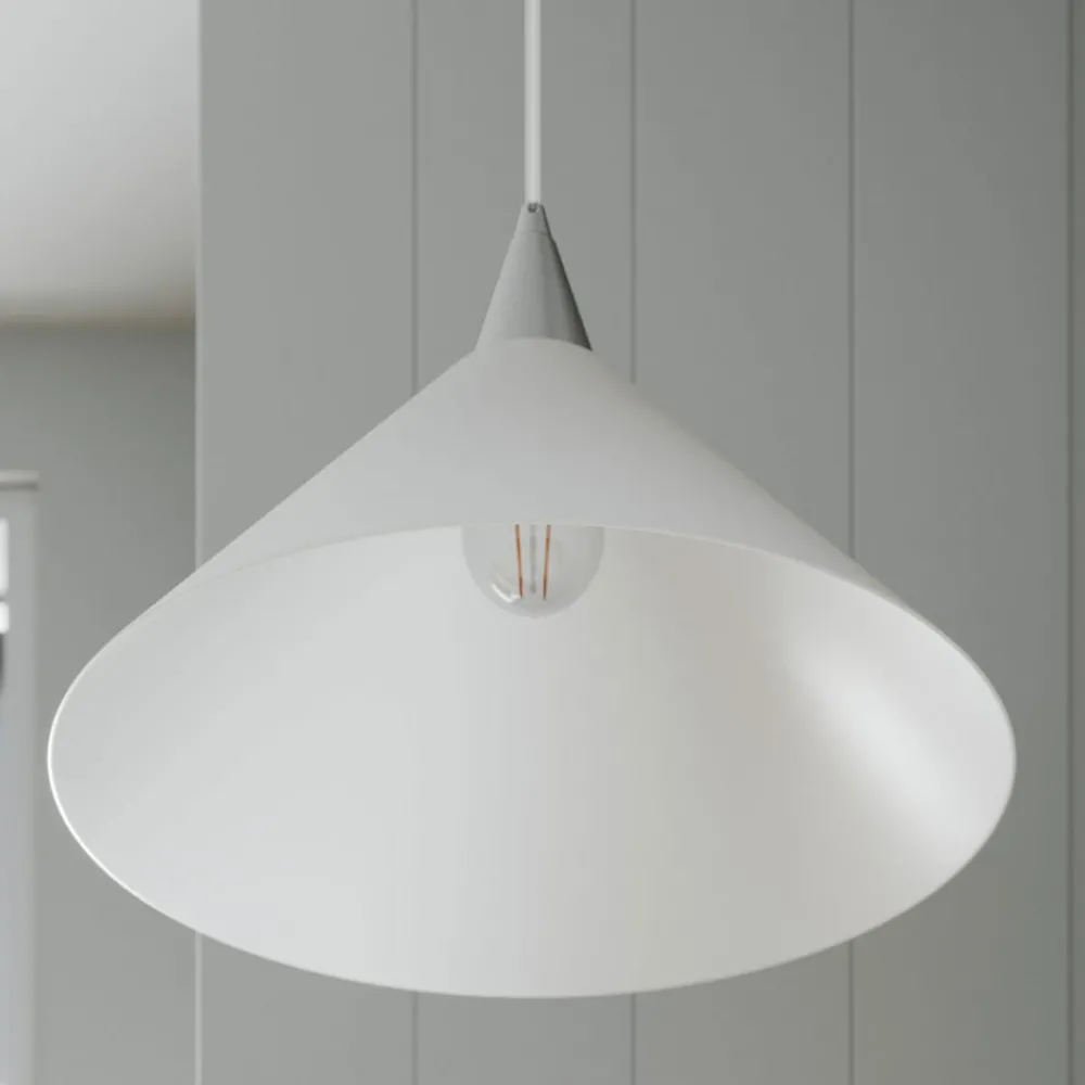 Lindby Gang|Pendellamper > pendellampe Petra, hvid, glas, Ø 40 cm, kegle, E27