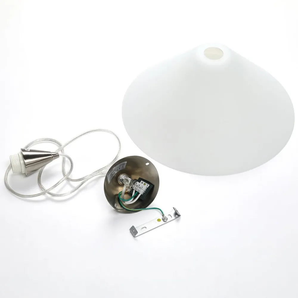 Lindby Gang|Pendellamper > pendellampe Petra, hvid, glas, Ø 40 cm, kegle, E27