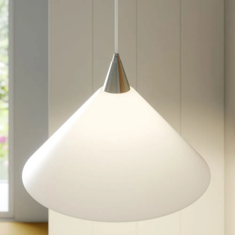 Lindby Gang|Pendellamper > pendellampe Petra, hvid, glas, Ø 40 cm, kegle, E27