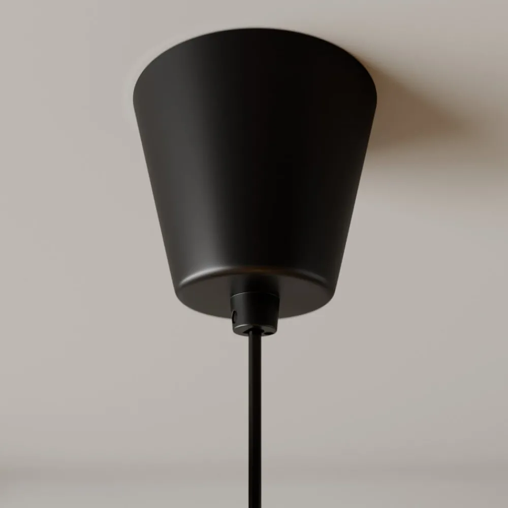 Lindby Gang|Pendellamper > pendellampe Simaria, sort, tekstil, Ø 60 cm, E27