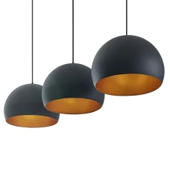 Pendellamper|Pendellamper ^ Lindby pendellampe Tarjei, 146 cm lang, sort/guld, metal