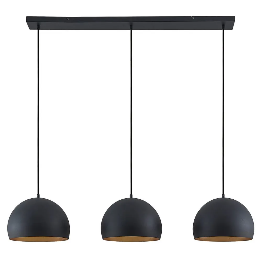 Lindby Pendellamper|Pendellamper > pendellampe Tarjei, længde 120 cm, sort/guld, metal