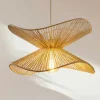 Pendellamper ^ Lindby pendellampe Valdorin, beige, papir, Ø 40 cm, E27