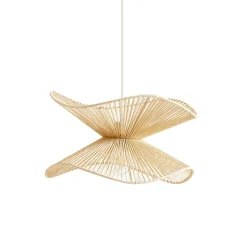 Pendellamper ^ Lindby pendellampe Valdorin, beige, papir, Ø 40 cm, E27