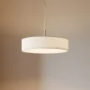 Lindby Pendellamper|Pendellamper > pendel Sebatin, Ø 50 cm, hvid, stof, E27
