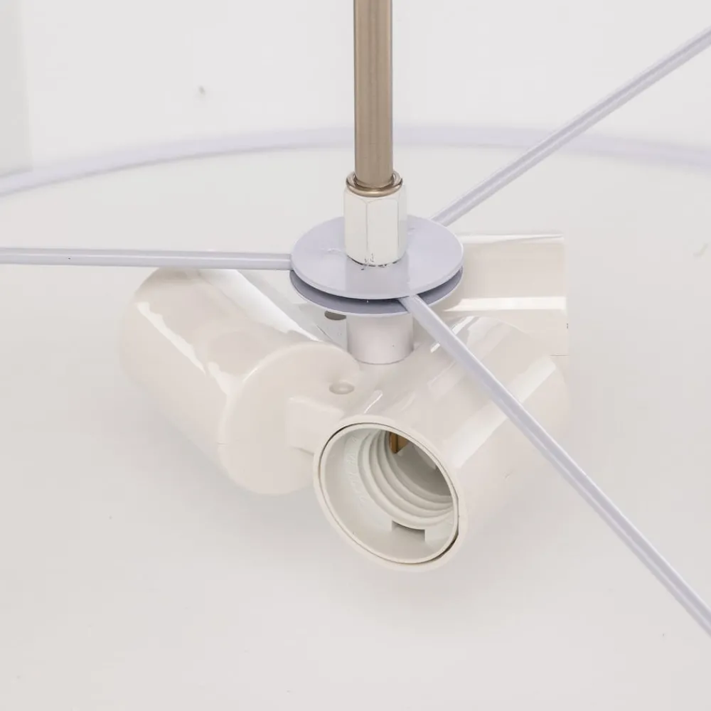 Lindby Pendellamper|Pendellamper > pendel Sebatin, Ø 50 cm, hvid, stof, E27