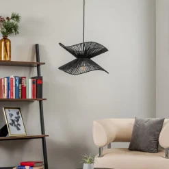Lindby Pendellamper > pendel Valdorin, sort, papir, Ø 40 cm, E27