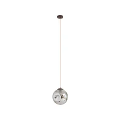 Lindby Pendellamper > pendel Valentina, E27, Ø 25 cm, røgfarvet grå, glas
