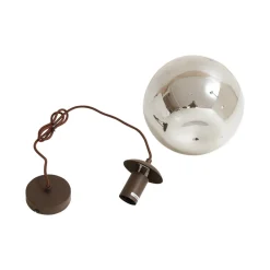 Lindby Pendellamper > pendel Valentina, E27, Ø 25 cm, røgfarvet grå, glas