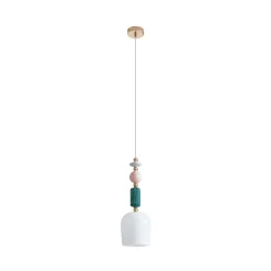 Lindby Pendellamper > -pendel Ysoria, grå/pink/grøn, keramik, Ø 16 cm
