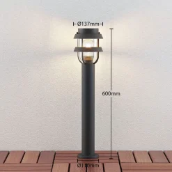 Lindby Terrassebelysning|Gadebelysning > pullert Alvaro, antracit, 60 cm, IP44, E27