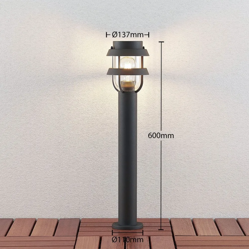 Lindby Terrassebelysning|Gadebelysning > pullert Alvaro, antracit, 60 cm, IP44, E27