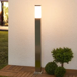 Lindby Gadebelysning > pullert Lorian, 100 cm, stål, IP44, E27