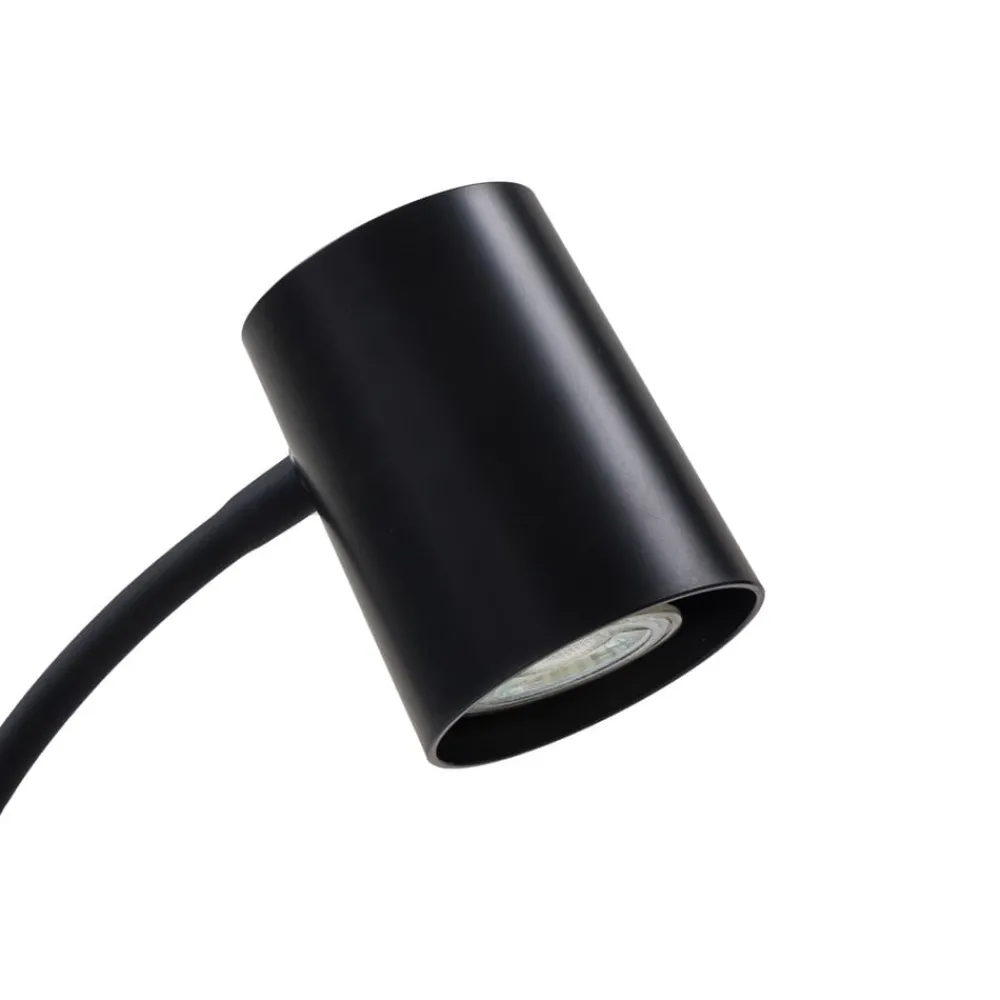 Lindby Arbejdsrum/Kontor|Bordlamper > Radka bordlampe, sort, plast, fleksibel arm