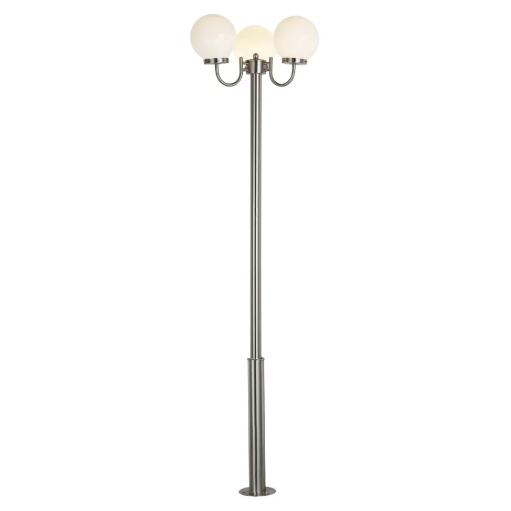 Lindby Lygtepæle > Samuel udendørslampe, 218 cm, 3 lyskilder, kugle, E27, IP44