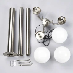 Lindby Lygtepæle > Samuel udendørslampe, 218 cm, 3 lyskilder, kugle, E27, IP44