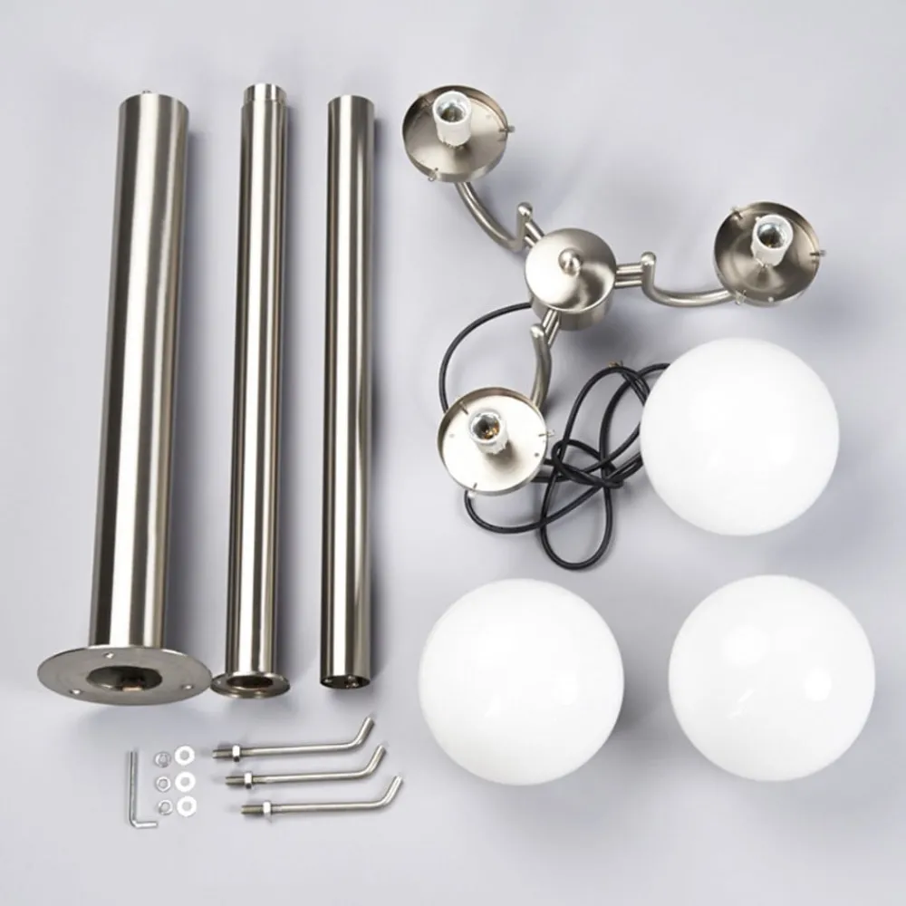 Lindby Lygtepæle > Samuel udendørslampe, 218 cm, 3 lyskilder, kugle, E27, IP44