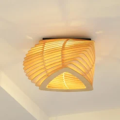 Loftlamper|Loftlamper ^ Lindby Sanza loftlampe, 50 cm, træ, buet