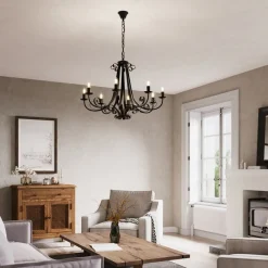 Lindby Lysekroner|Pendellamper > Scaleria lysekrone, 8 lyskilder, brun