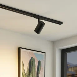 Lindby Arbejdsrum/Kontor|Gang > skinnespot Linaro, GU10, Ø 6 cm, sort, 1-faset