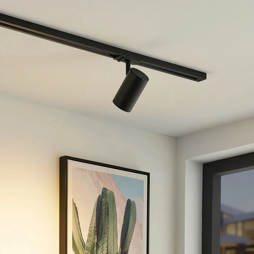 Lindby Arbejdsrum/Kontor|Gang > skinnespot Linaro, GU10, Ø 6 cm, sort, 1-faset