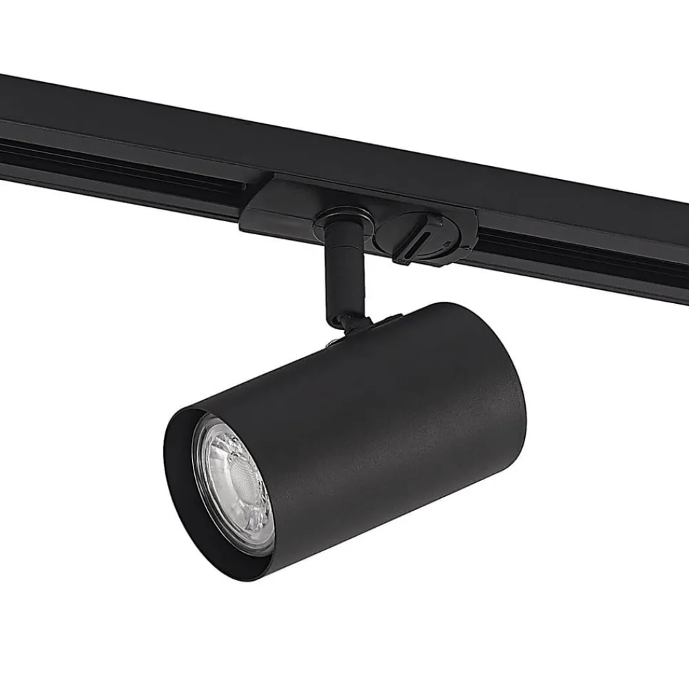 Lindby Arbejdsrum/Kontor|Gang > skinnespot Linaro, GU10, Ø 6 cm, sort, 1-faset