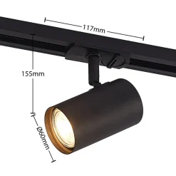 Lindby Arbejdsrum/Kontor|Gang > skinnespot Linaro, GU10, Ø 6 cm, sort, 1-faset