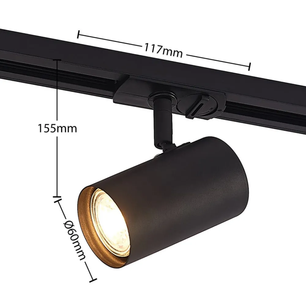 Lindby Arbejdsrum/Kontor|Gang > skinnespot Linaro, GU10, Ø 6 cm, sort, 1-faset