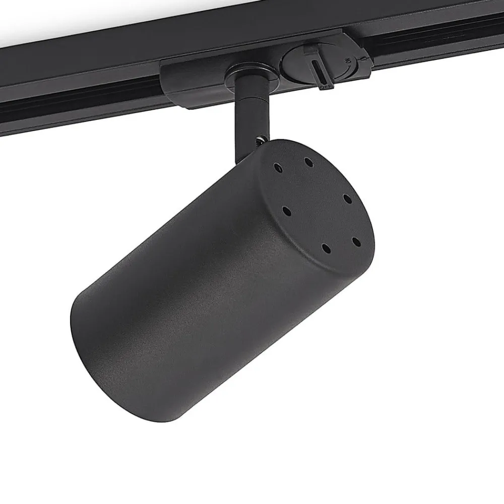Lindby Arbejdsrum/Kontor|Gang > skinnespot Linaro, GU10, Ø 6 cm, sort, 1-faset