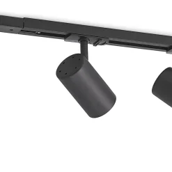 Lindby Arbejdsrum/Kontor|Pendellamper > skinnesystem Linaro, GU10, 4 lyskilder, sort, Ø 6 cm