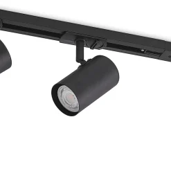 Lindby Arbejdsrum/Kontor|Pendellamper > skinnesystem Linaro, GU10, 4 lyskilder, sort, Ø 6 cm