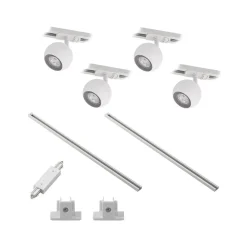 Lindby Skinnesystem > skinnesystem Linaro, GU10, 4 lyskilder, hvid, Ø 9 cm