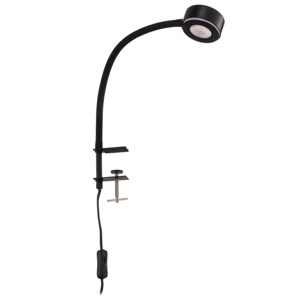 Arbejdsrum/Kontor|Bordlamper ^ Lindby skruetvingelampe Jyla, sort, 2.700 K, GX53