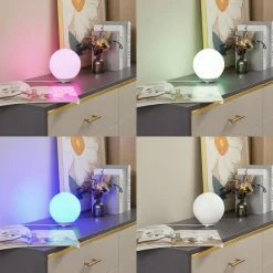 Lindby Bordlamper > Smart LED-bordlampe Cosmia, hvid, glas, Tuya