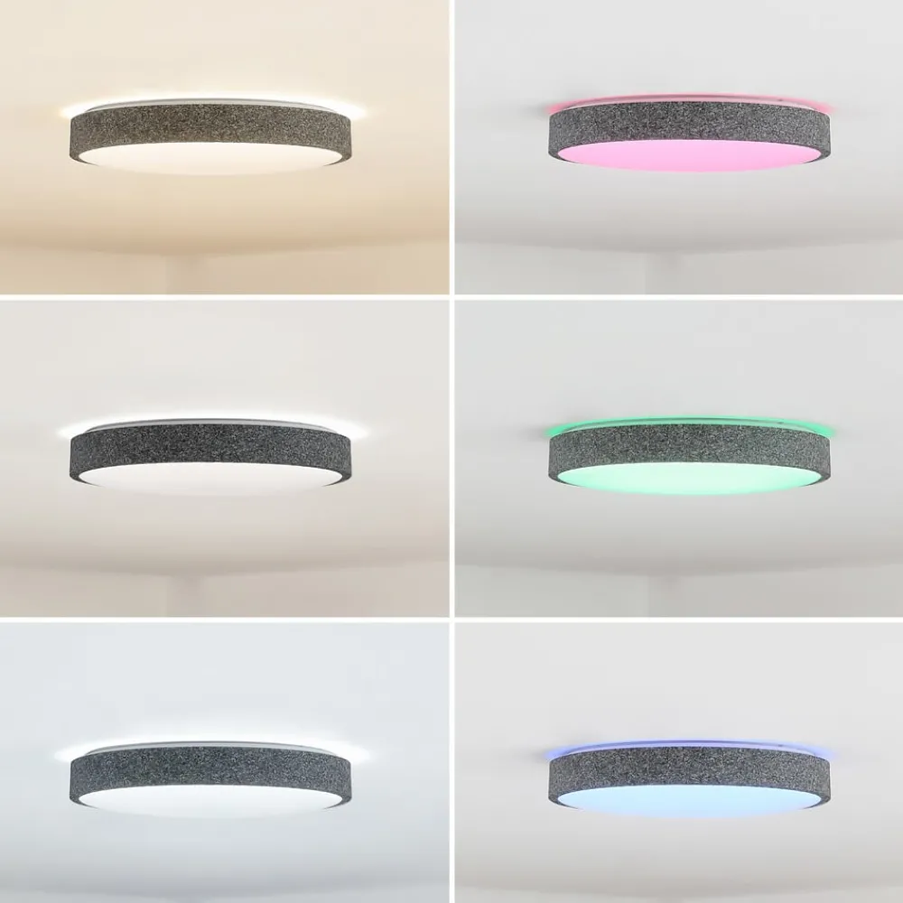 Lindby Loftlamper|Loftlamper > Smart LED-loftlampe Elmor Ø 39 cm grå RGB CCT