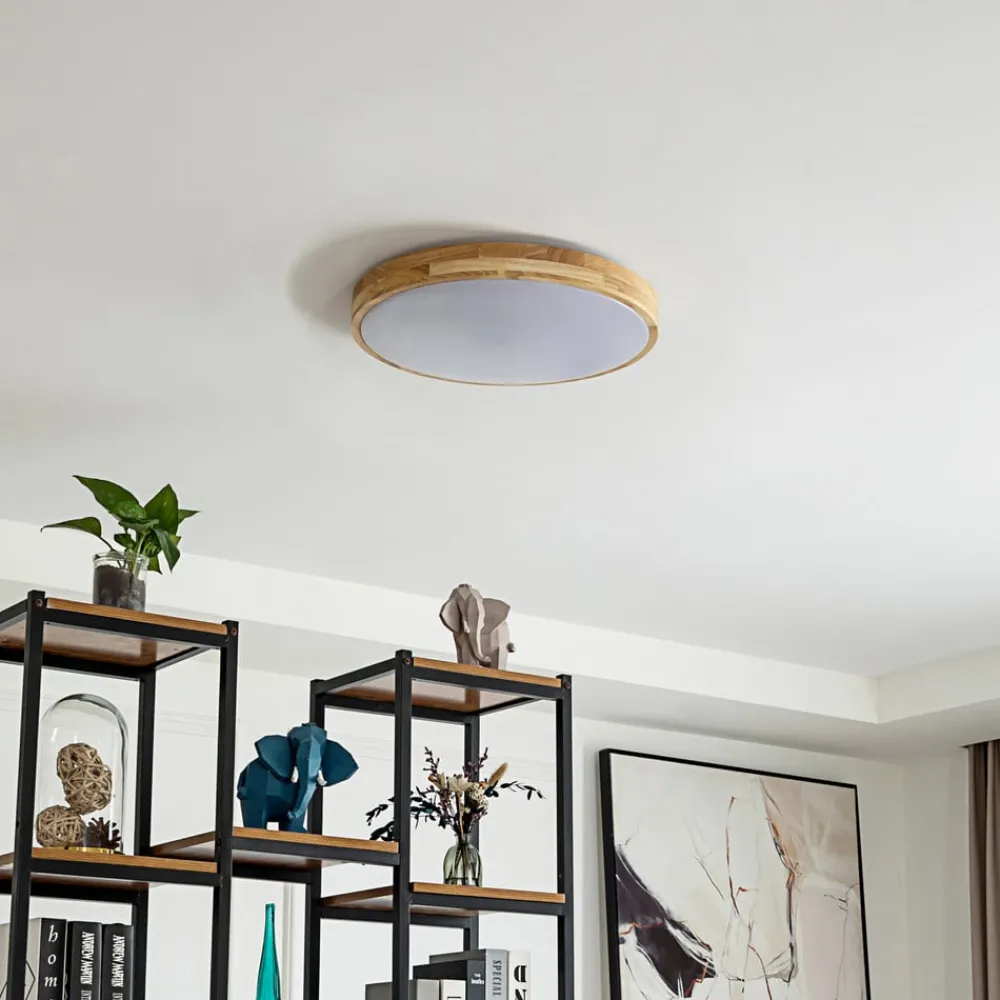 Gang|Loftlamper ^ Lindby Smart LED-loftlampe Innes træ Ø39cm RGB CCT Tuya
