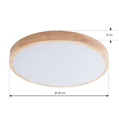 Gang|Loftlamper ^ Lindby Smart LED-loftlampe Innes træ Ø39cm RGB CCT Tuya