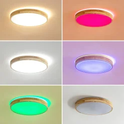 Gang|Loftlamper ^ Lindby Smart LED-loftlampe Innes træ Ø39cm RGB CCT Tuya