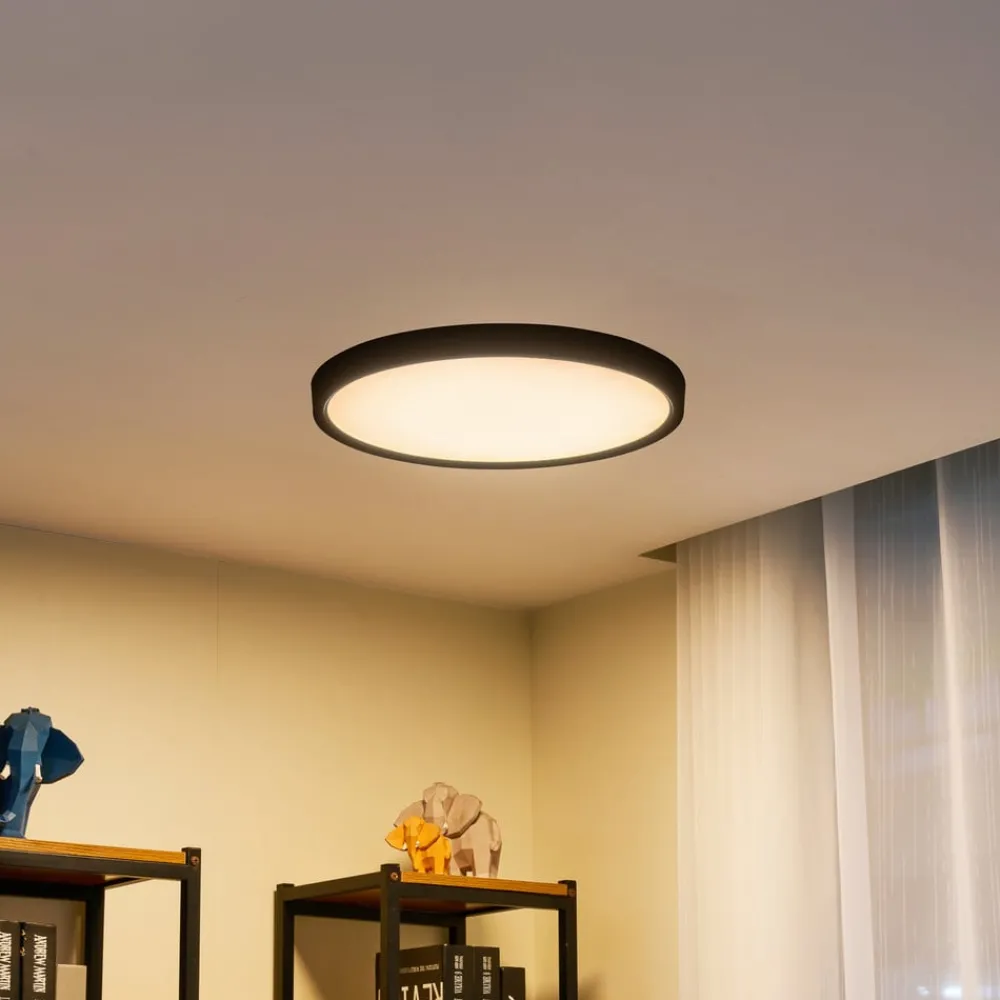 Lindby Loftlamper|Loftlamper > Smart LED loftlampe Pravin, Ø 50 cm, CCT, sort
