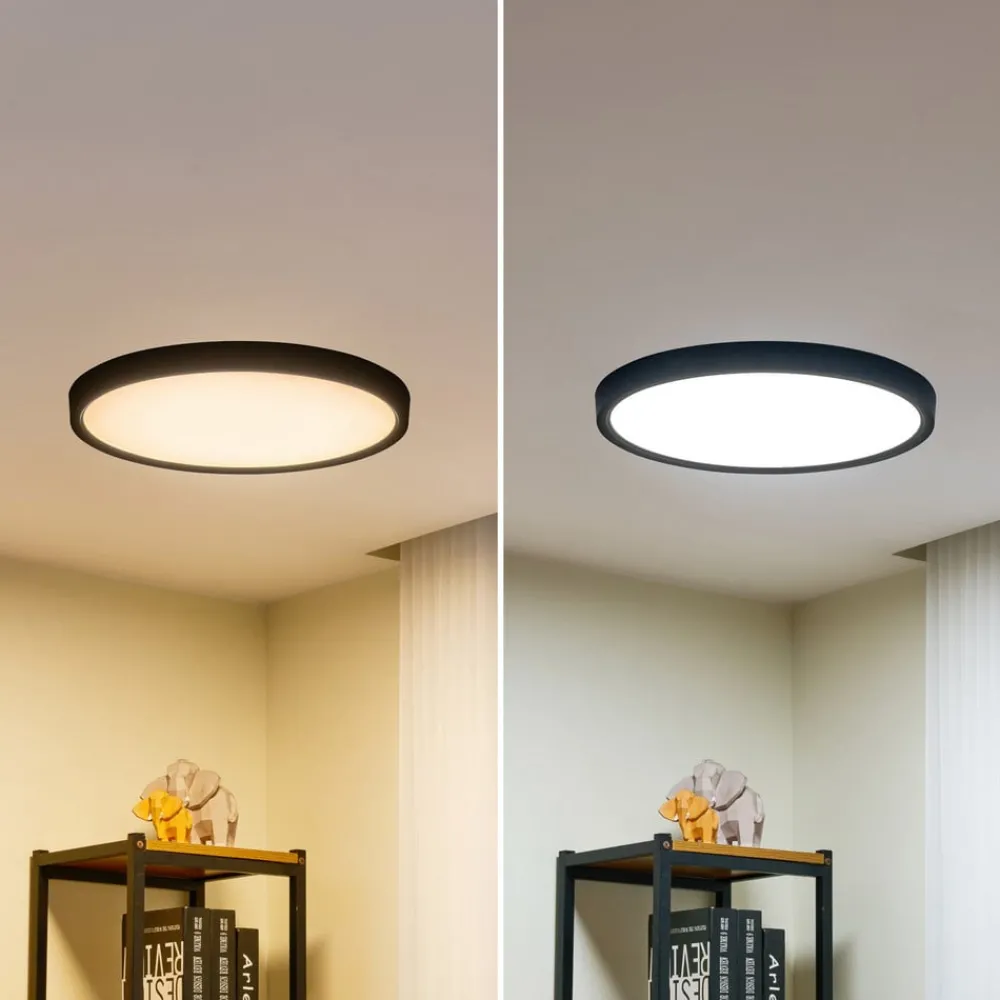 Lindby Loftlamper|Loftlamper > Smart LED loftlampe Pravin, Ø 50 cm, CCT, sort