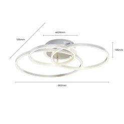 Gang|Loftlamper ^ Lindby Smart LED-loftlampe Tula, fjernbetjening, Tuya CCT