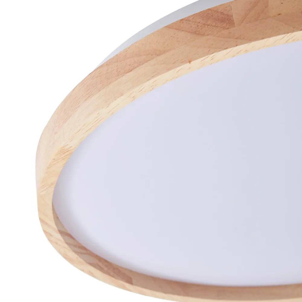 Lindby Loftlamper|Loftlamper > Smart LED-loftslampe Mirren træ Ø39,5 cm CCT Tuya