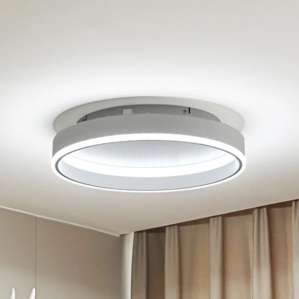 Gang|Loftlamper ^ Lindby Smart LED-loftslampe Yasmen, hvid, metal, CCT, Tuya