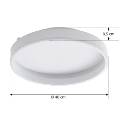 Gang|Loftlamper ^ Lindby Smart LED-loftslampe Yasmen, hvid, metal, CCT, Tuya