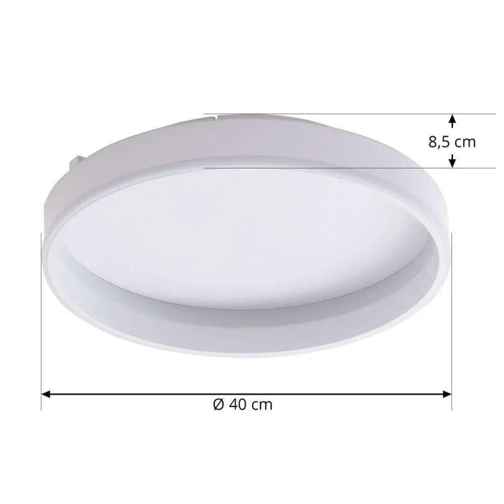 Gang|Loftlamper ^ Lindby Smart LED-loftslampe Yasmen, hvid, metal, CCT, Tuya