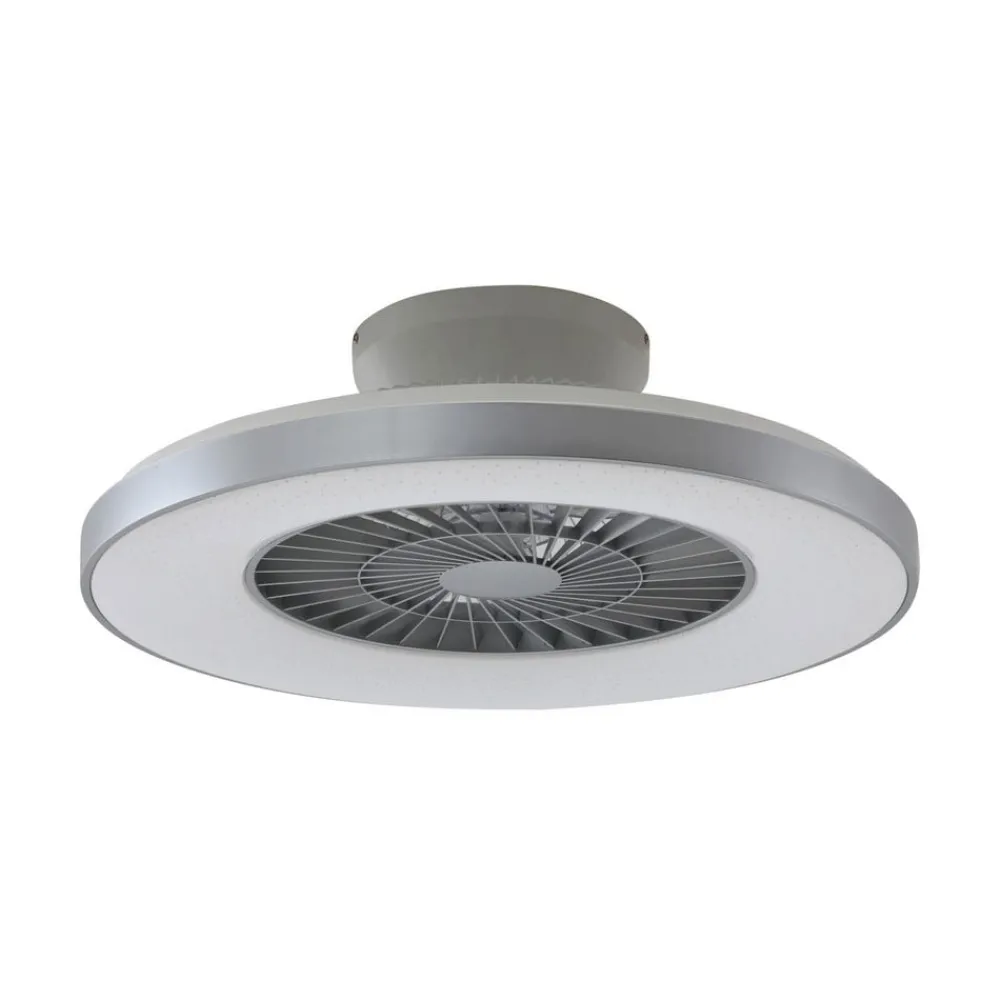 Lindby Loftventilatorer > Smart LED-loftventilator Paavo, sølv, lydløs, Tuya