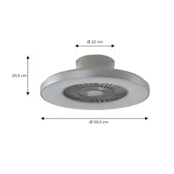Lindby Loftventilatorer > Smart LED-loftventilator Paavo, sølv, lydløs, Tuya