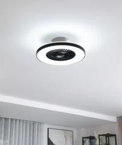Lindby Loftventilatorer > Smart LED-loftventilator Paavo sort, lydsvag Tuya