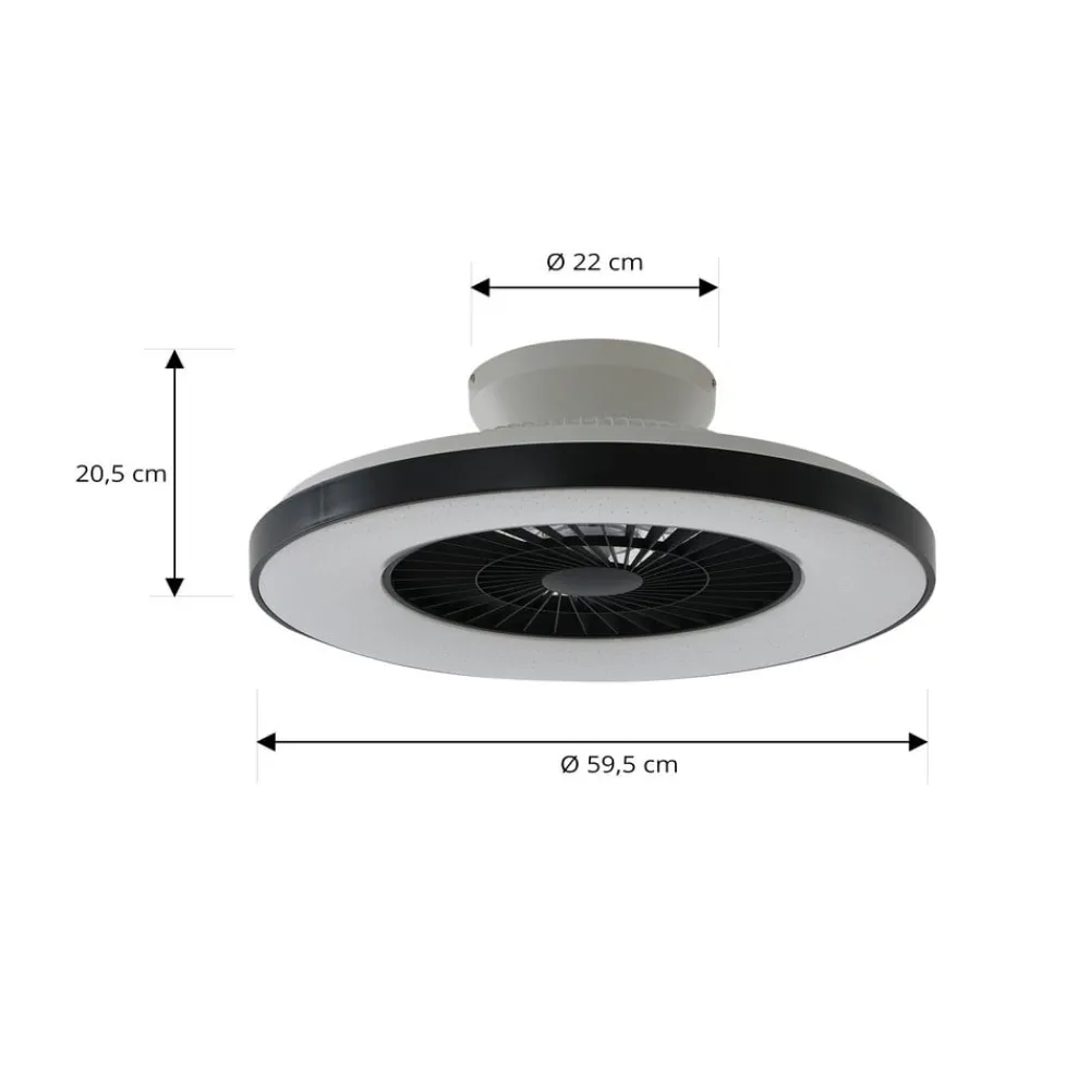 Lindby Loftventilatorer > Smart LED-loftventilator Paavo sort, lydsvag Tuya